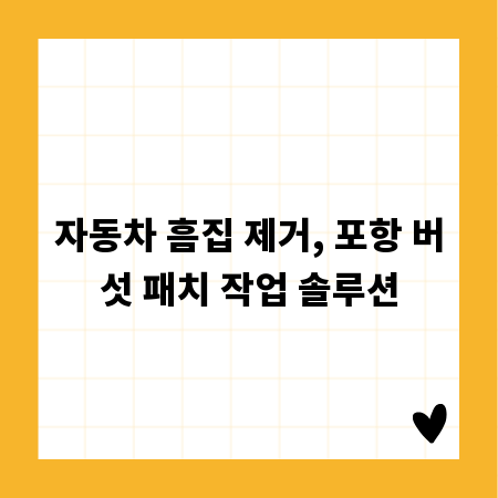 자동차 흠집 제거, 포항 버섯 패치 작업 솔루션