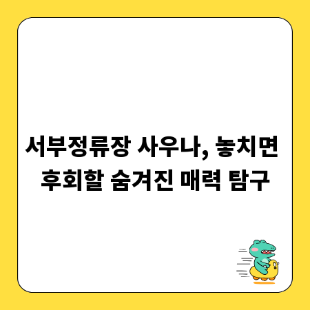 서부정류장 사우나, 놓치면 후회할 숨겨진 매력 탐구
