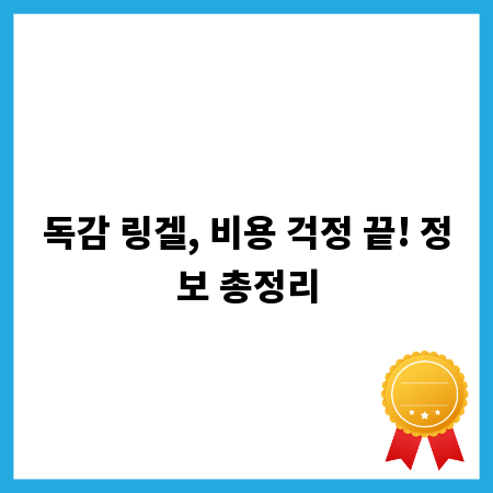 독감 링겔, 비용 걱정 끝! 정보 총정리