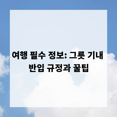 여행 필수 정보: 그릇 기내 반입 규정과 꿀팁