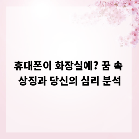 휴대폰이 화장실에? 꿈 속 상징과 당신의 심리 분석