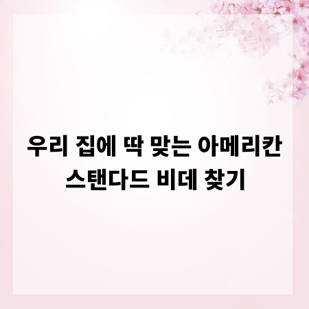 우리 집에 딱 맞는 아메리칸스탠다드 비데 찾기