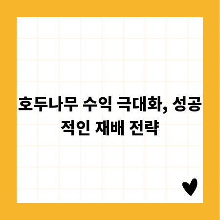 호두나무 수익 극대화, 성공적인 재배 전략