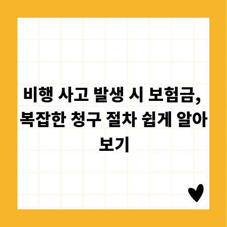비행 사고 발생 시 보험금, 복잡한 청구 절차 쉽게 알아보기