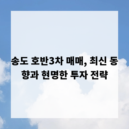 송도 호반3차 매매, 최신 동향과 현명한 투자 전략