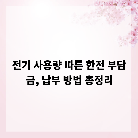 전기 사용량 따른 한전 부담금, 납부 방법 총정리