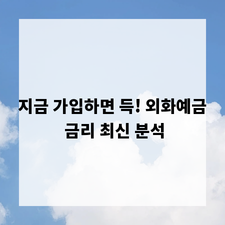 지금 가입하면 득! 외화예금 금리 최신 분석