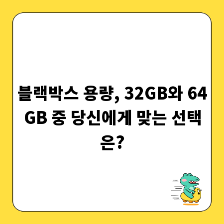 블랙박스 용량, 32GB와 64GB 중 당신에게 맞는 선택은?