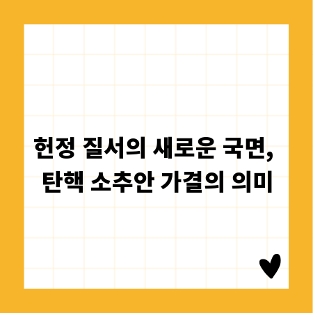 헌정 질서의 새로운 국면, 탄핵 소추안 가결의 의미
