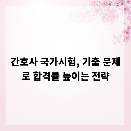 간호사 국가시험, 기출 문제로 합격률 높이는 전략