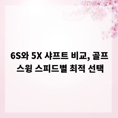6S와 5X 샤프트 비교, 골프 스윙 스피드별 최적 선택