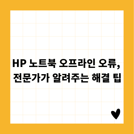 HP 노트북 오프라인 오류, 전문가가 알려주는 해결 팁