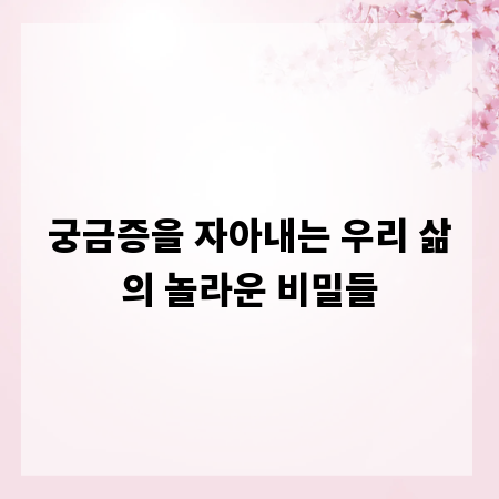 궁금증을 자아내는 우리 삶의 놀라운 비밀들