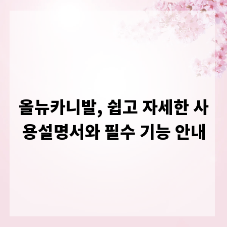 올뉴카니발, 쉽고 자세한 사용설명서와 필수 기능 안내