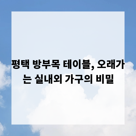 평택 방부목 테이블, 오래가는 실내외 가구의 비밀