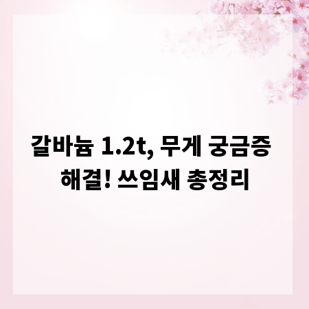 갈바늄 1.2t, 무게 궁금증 해결! 쓰임새 총정리