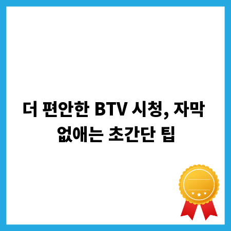 더 편안한 BTV 시청, 자막 없애는 초간단 팁