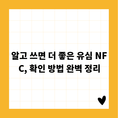 알고 쓰면 더 좋은 유심 NFC, 확인 방법 완벽 정리