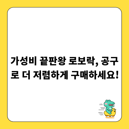 가성비 끝판왕 로보락, 공구로 더 저렴하게 구매하세요!